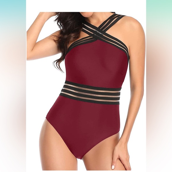 New one piece criss cross bathing suit from Tempt Me - Picture 2 of 4